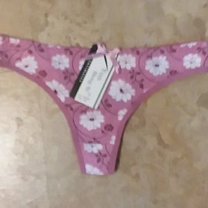 Purple floral thong